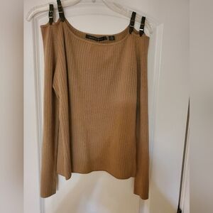 Michelle Nicole Taupe rib knit sweater NWT